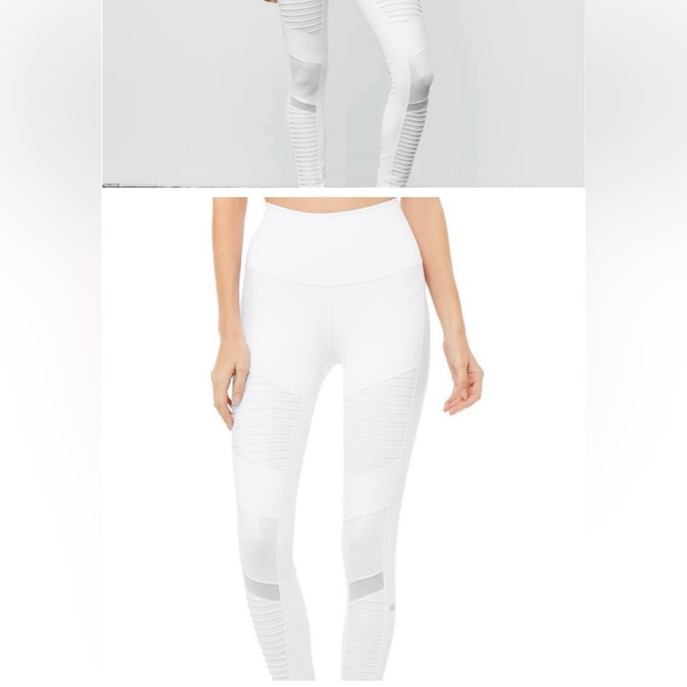 Alo Moto leggings, white, size small